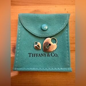 Large Tiffany padlock charm with keyhole in silver